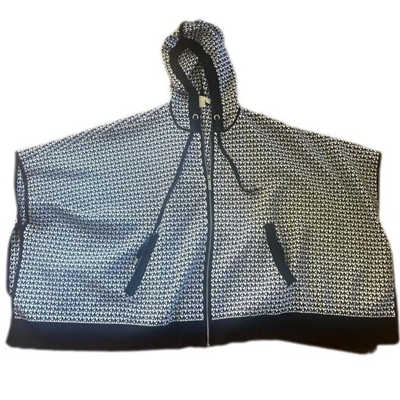 Michael Michael Kors Women's Black and White Poncho Sweater - Picture 1 of 1